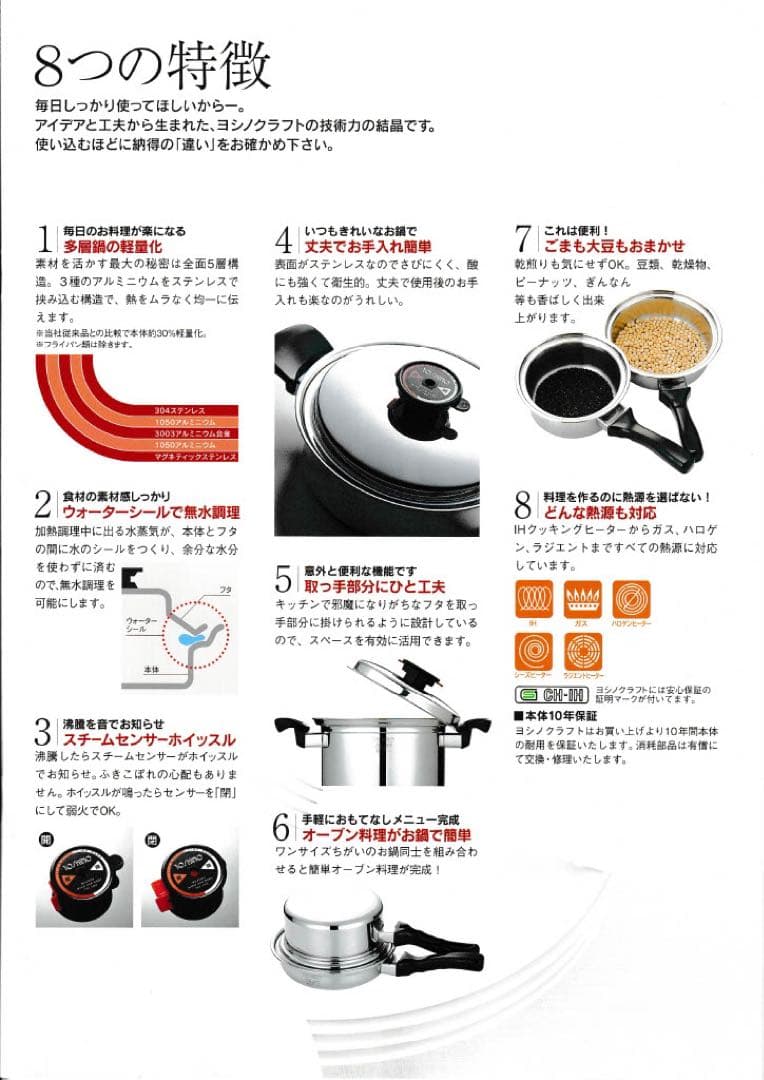 【新品未使用】ヨシノクラフトEW-26両手鍋