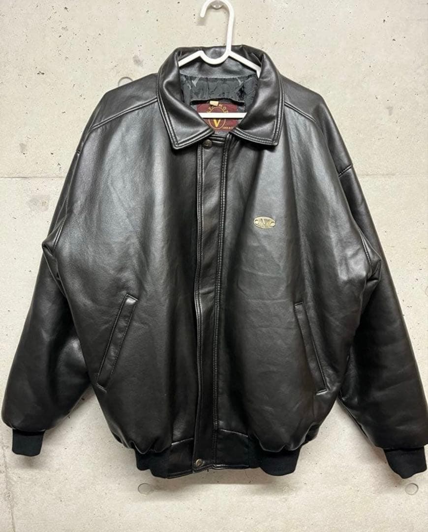 80s イタリア製　ヴィンテージ　レザー　ボンバージャケット　古着