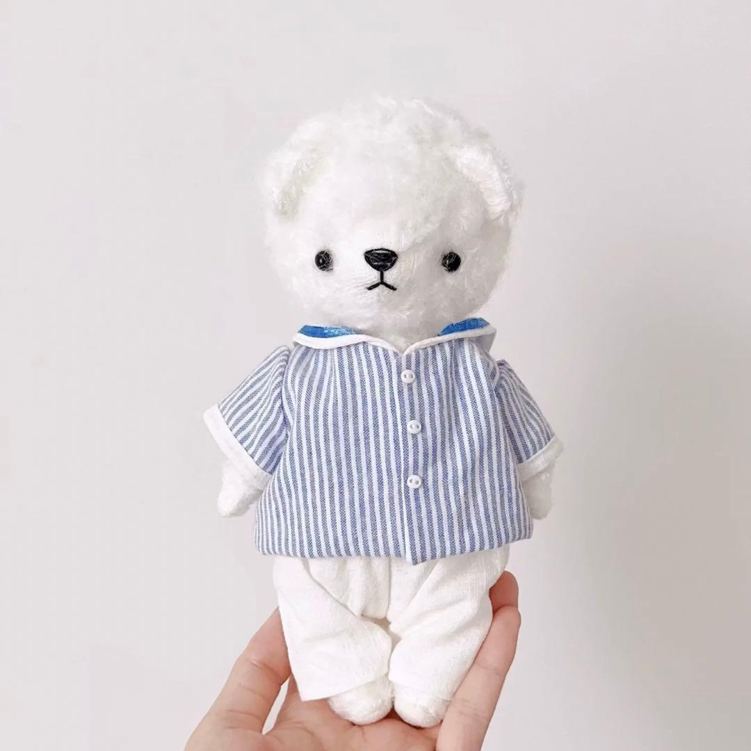 セーラーホワイトベア 白熊 テディベア 海外作家様 ハンドメイド ぬいぐるみ