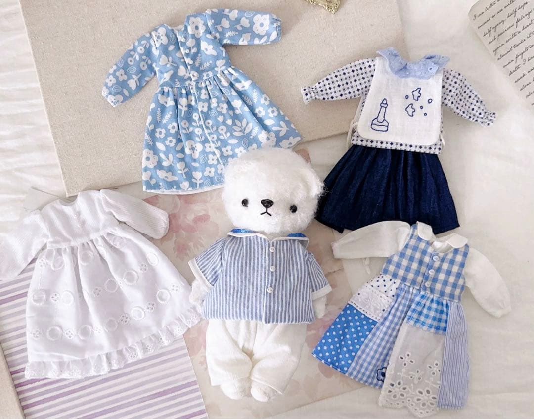 セーラーホワイトベア 白熊 テディベア 海外作家様 ハンドメイド ぬいぐるみ