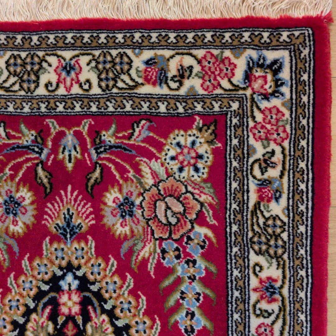 60x90cmペルシャ手織り・クム・マット(038)玄関・ラグ・絨毯・じゅうたん