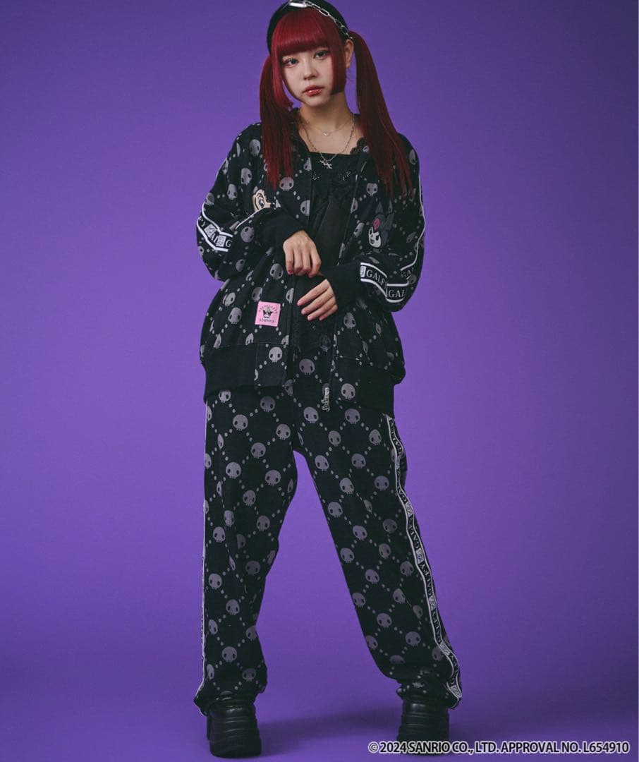 ガルフィー × クロミ ドクロだらけセットアップ ブラック 中型犬(Lサイズ)