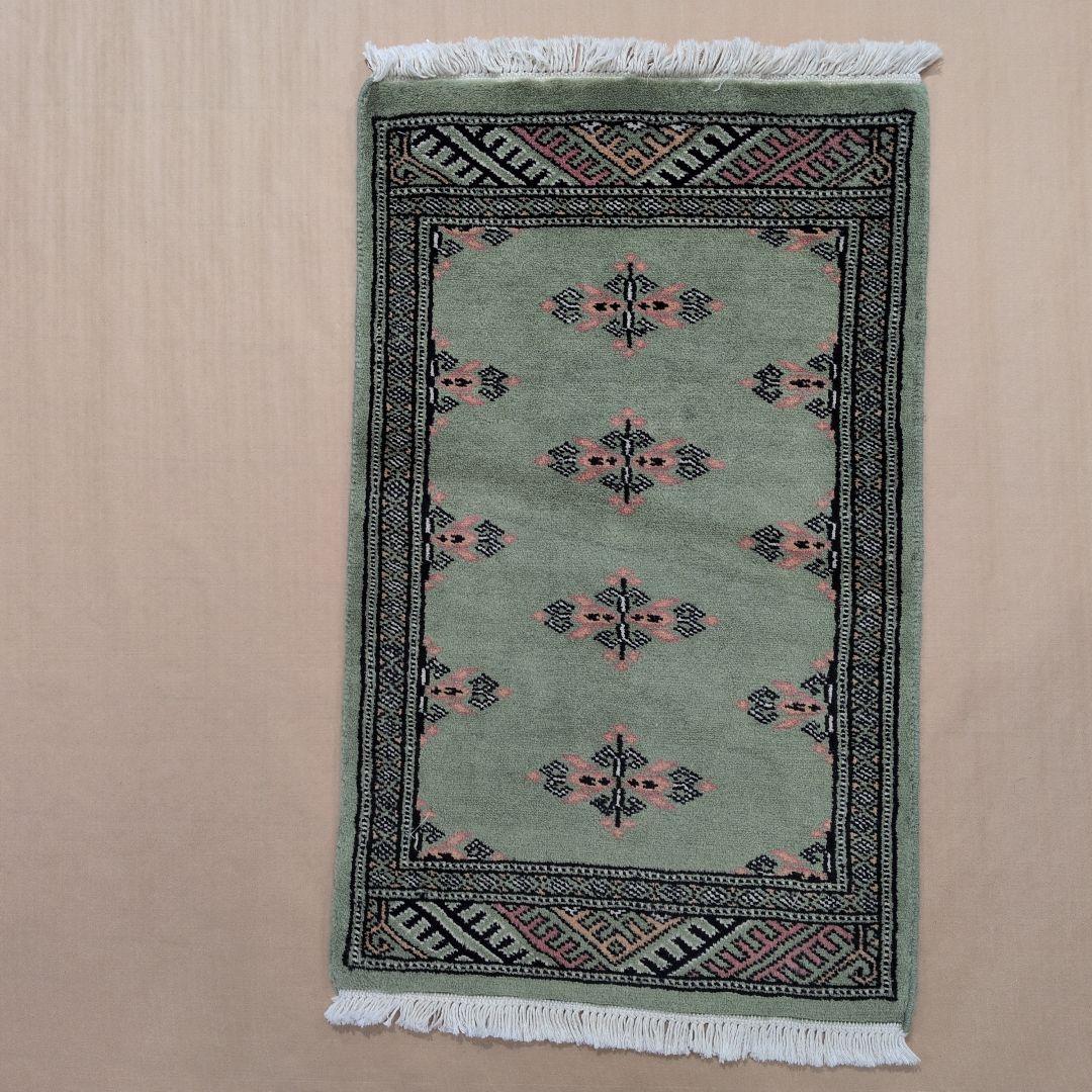 47x76cmパキスタン手織りマット(431)ギャッベ・ペルシャ・毛・じゅうたん