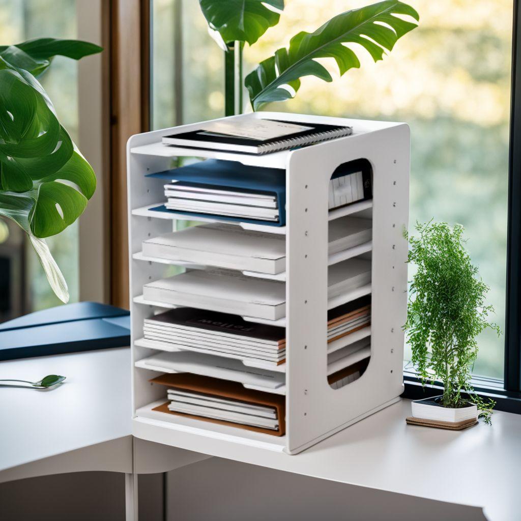 整理 デスク周りもすっきり多機能A4卓上収納ラック 収納