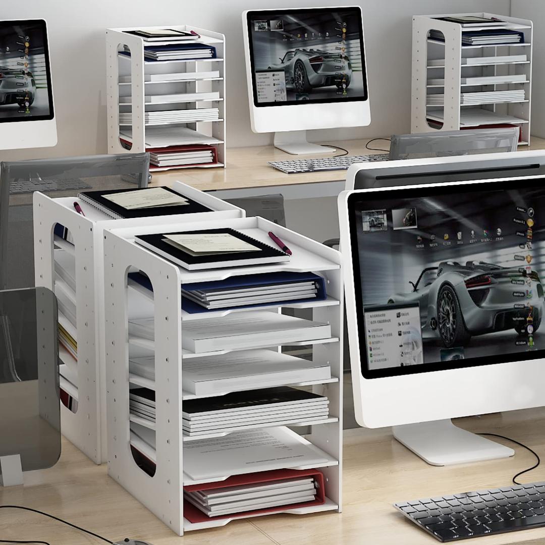 整理 デスク周りもすっきり多機能A4卓上収納ラック 収納