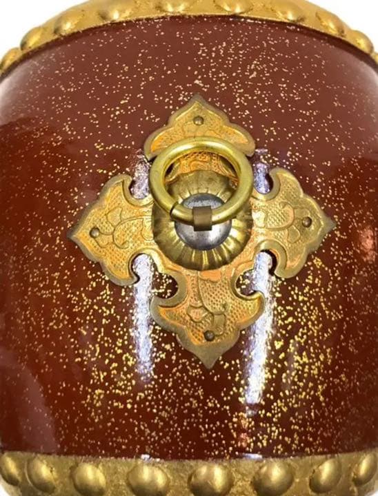 太鼓◇金箔押し・本皮◇昭和レトロ◇五月人形道具-1