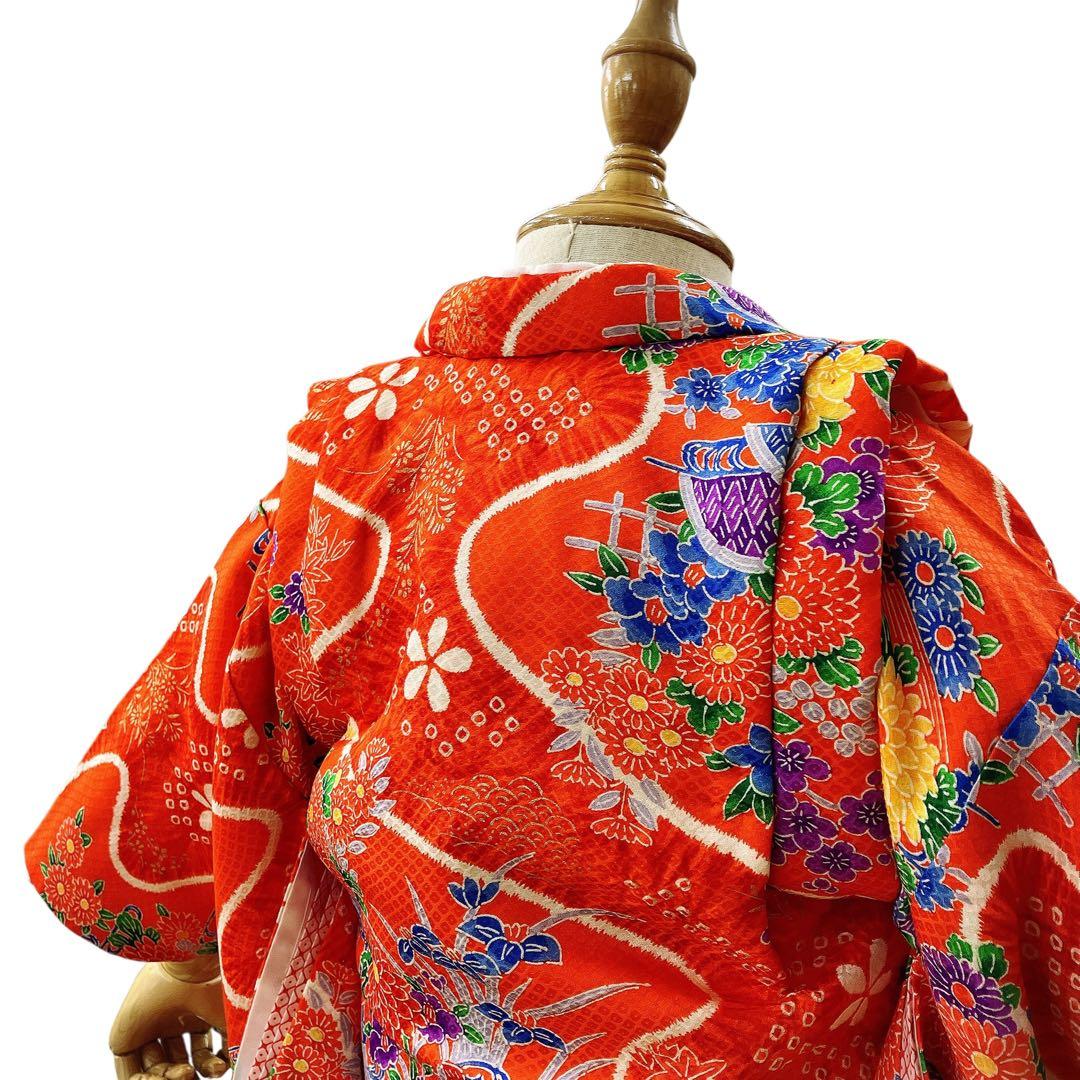 ◎mk-1886　七五三　女の子　着物・襦袢・被布　3点セット　10-16