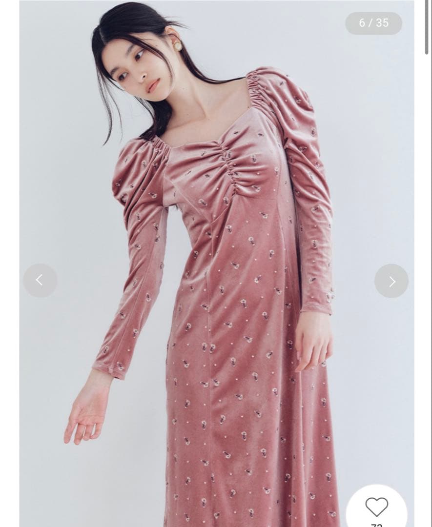 最終お値下LILY BROWN☆エンブロイダリーベロアワンピース