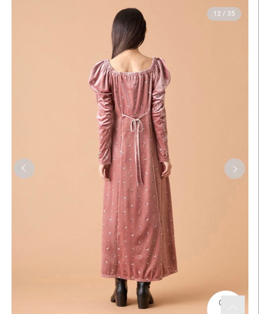 最終お値下LILY BROWN☆エンブロイダリーベロアワンピース