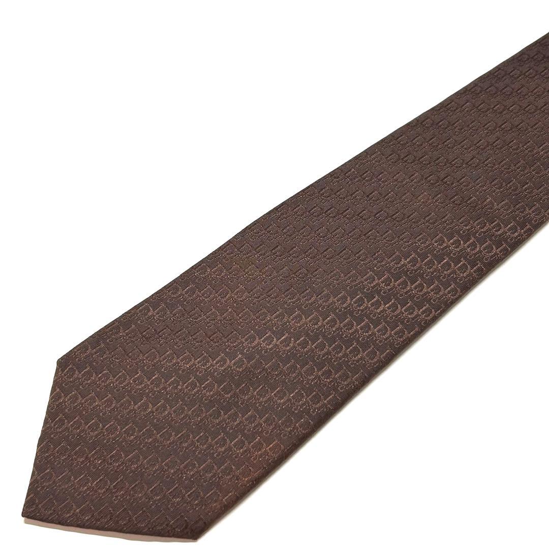 【美品✨】クリスチャンディオール ネクタイ ブラウン トロッター オブリーク