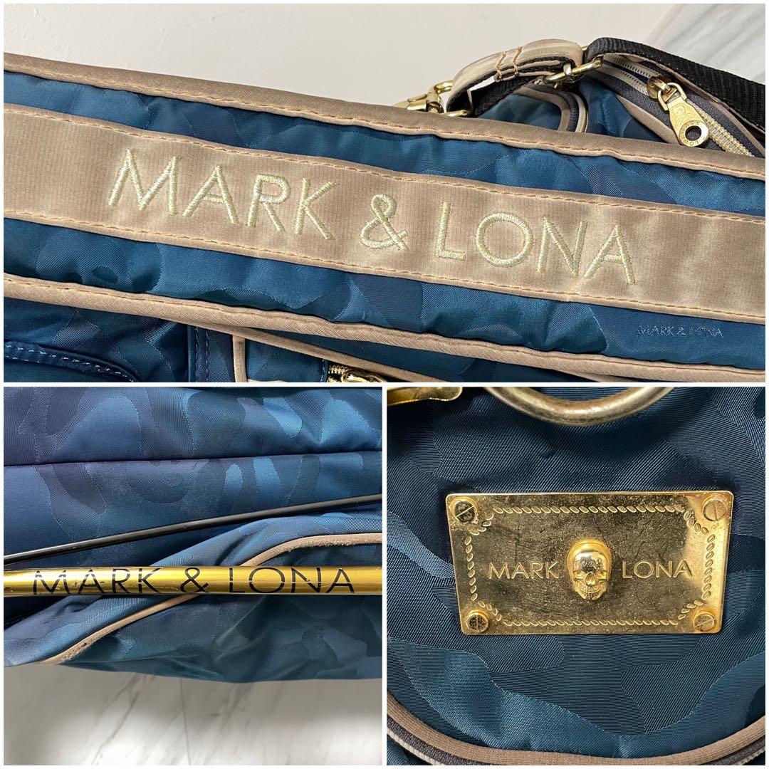 MARK&LONA キャディバッグ スタンド式 ゴールドプレート 9.0型 紺