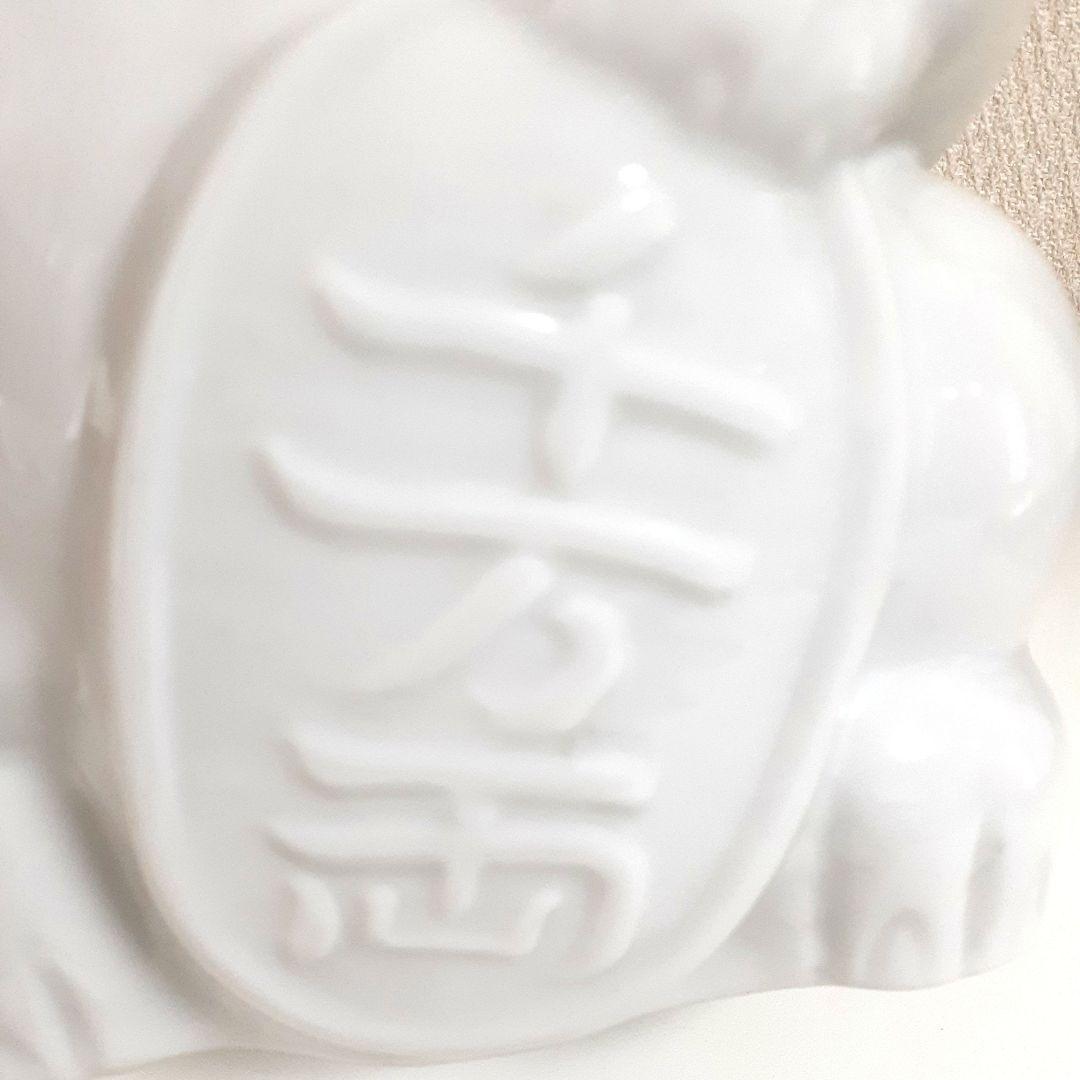 083 希少 瀬戸焼 ホワイト招き猫 高さ29cm 1点もの 陶器製 日本製