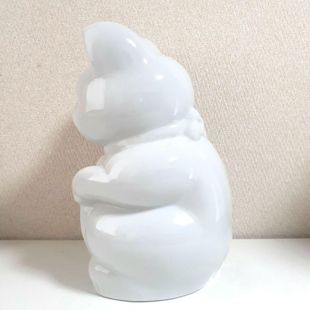 083 希少 瀬戸焼 ホワイト招き猫 高さ29cm 1点もの 陶器製 日本製