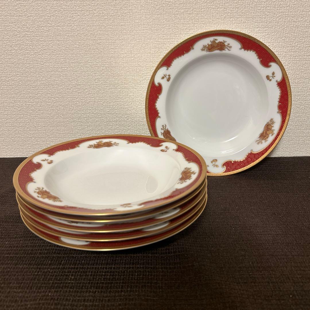 大倉陶園　リミテッドエディション　金蝕マロン　ディナープレート　スーププレート