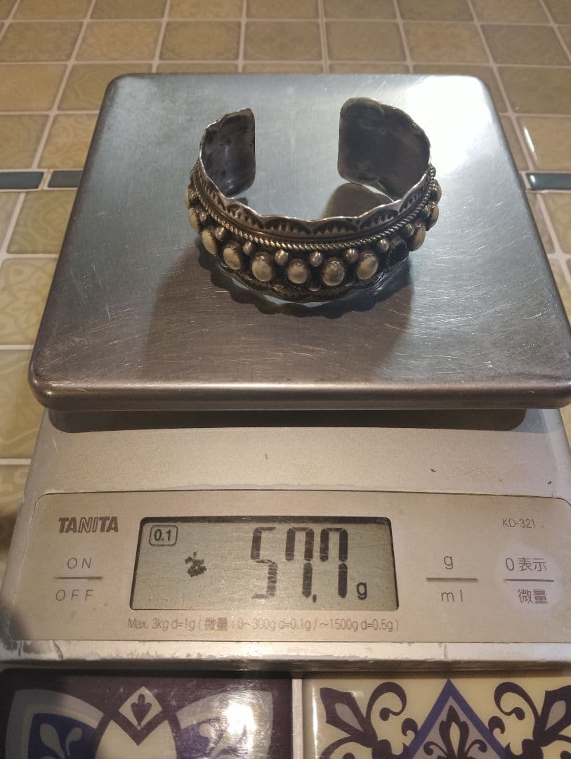 ま*】様 総重量57.7g　ホワイトバッファロー特注ブレス　ナバホ　ズニ　キムタ