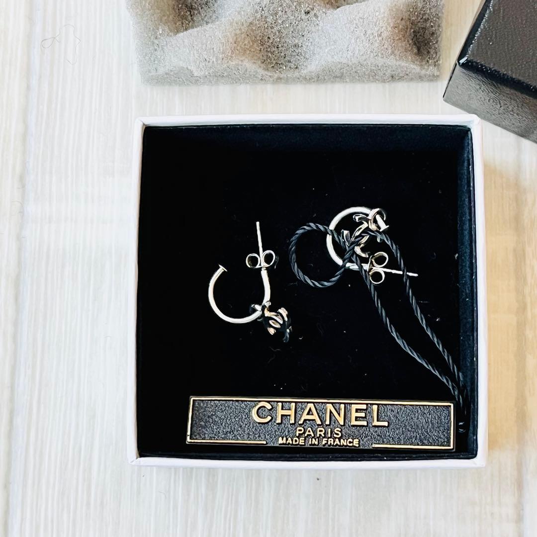 【希少】 ヴィンテージ CHANEL シルバー フープピアス ココマーク 97P