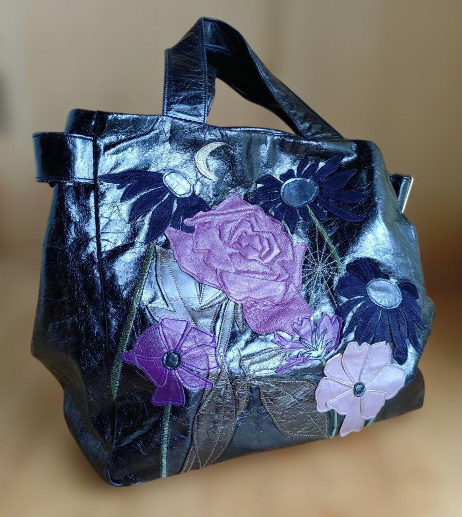 Susannah Hunter・スザンナハンター 花柄レザートートバッグ