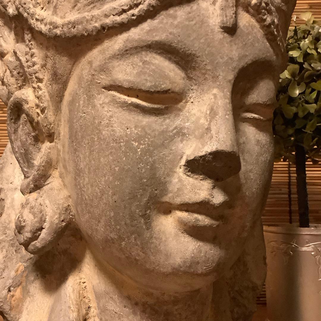 古玩・ギリシャ「アルカディア地方発掘・女神頭部」ペロポネソス半島・発掘出土・残欠