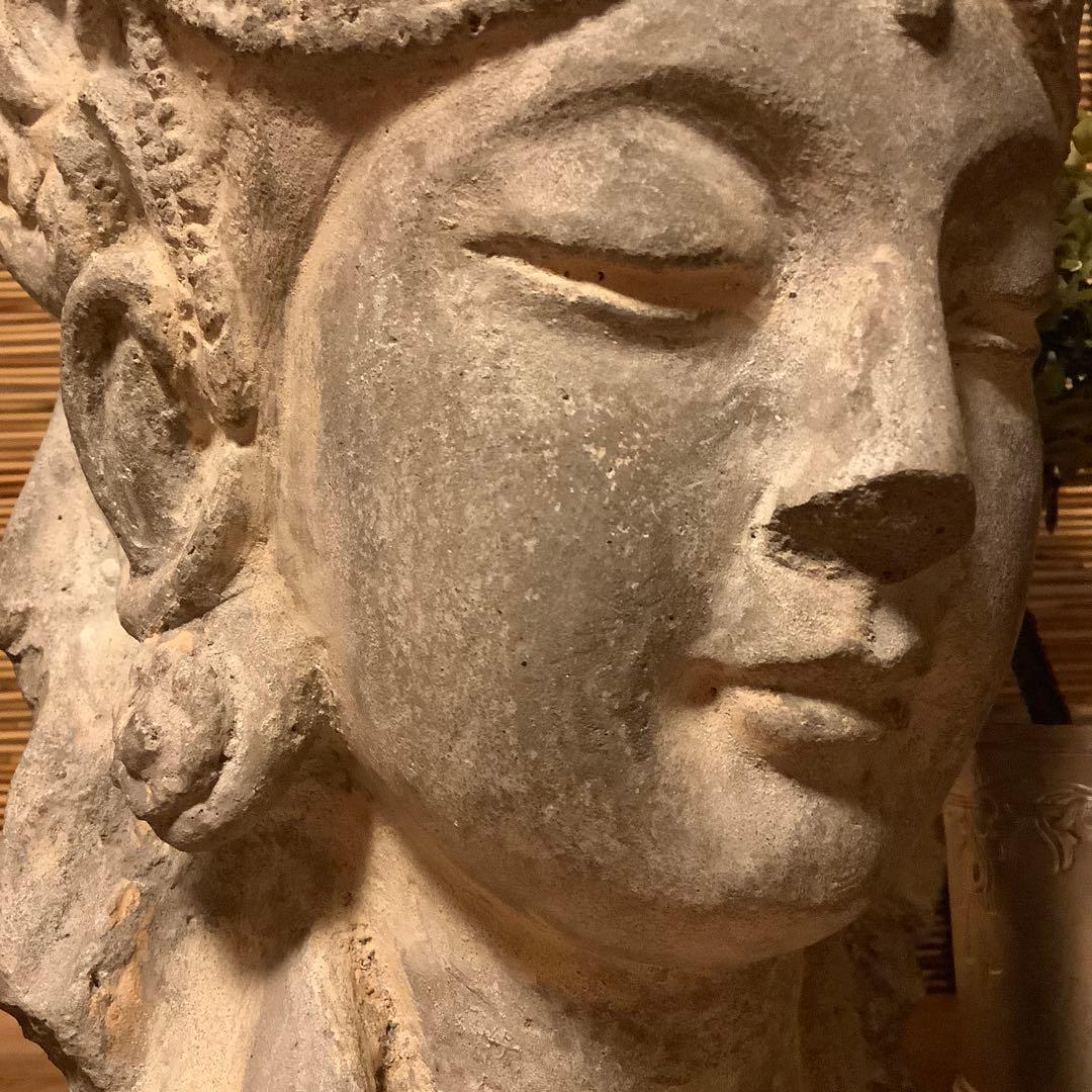 古玩・ギリシャ「アルカディア地方発掘・女神頭部」ペロポネソス半島・発掘出土・残欠