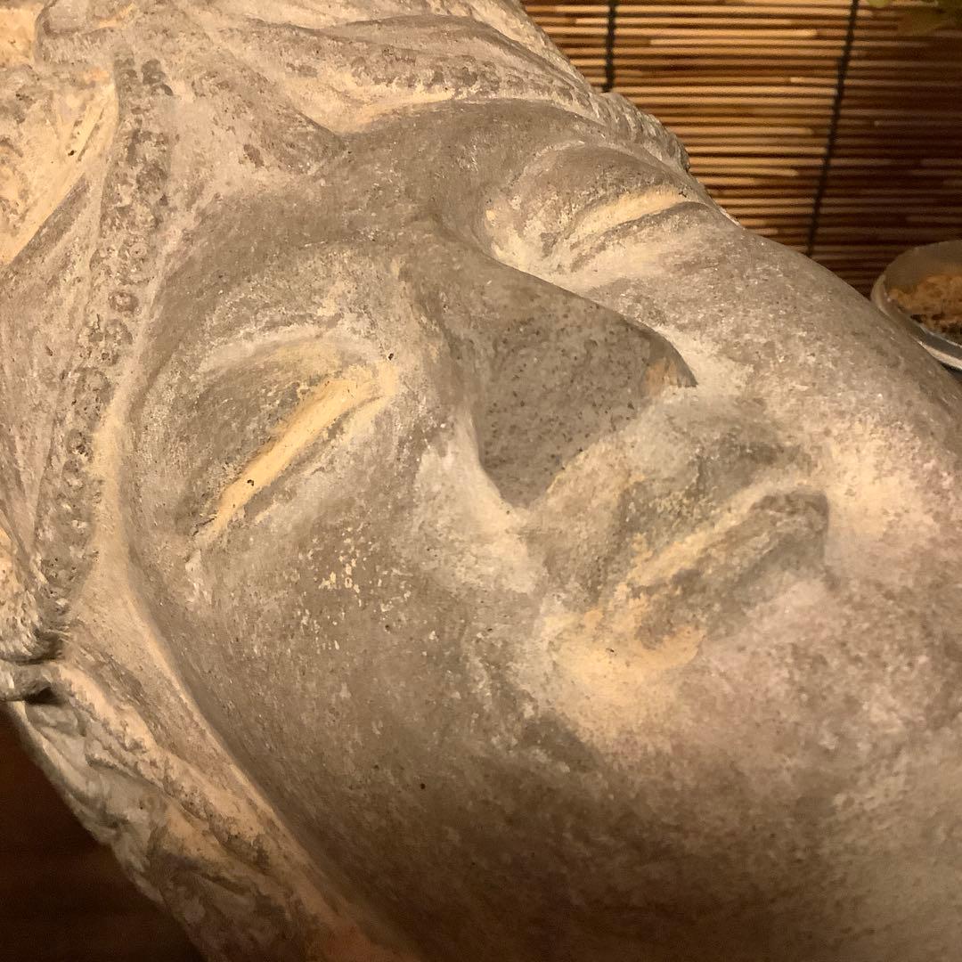 古玩・ギリシャ「アルカディア地方発掘・女神頭部」ペロポネソス半島・発掘出土・残欠