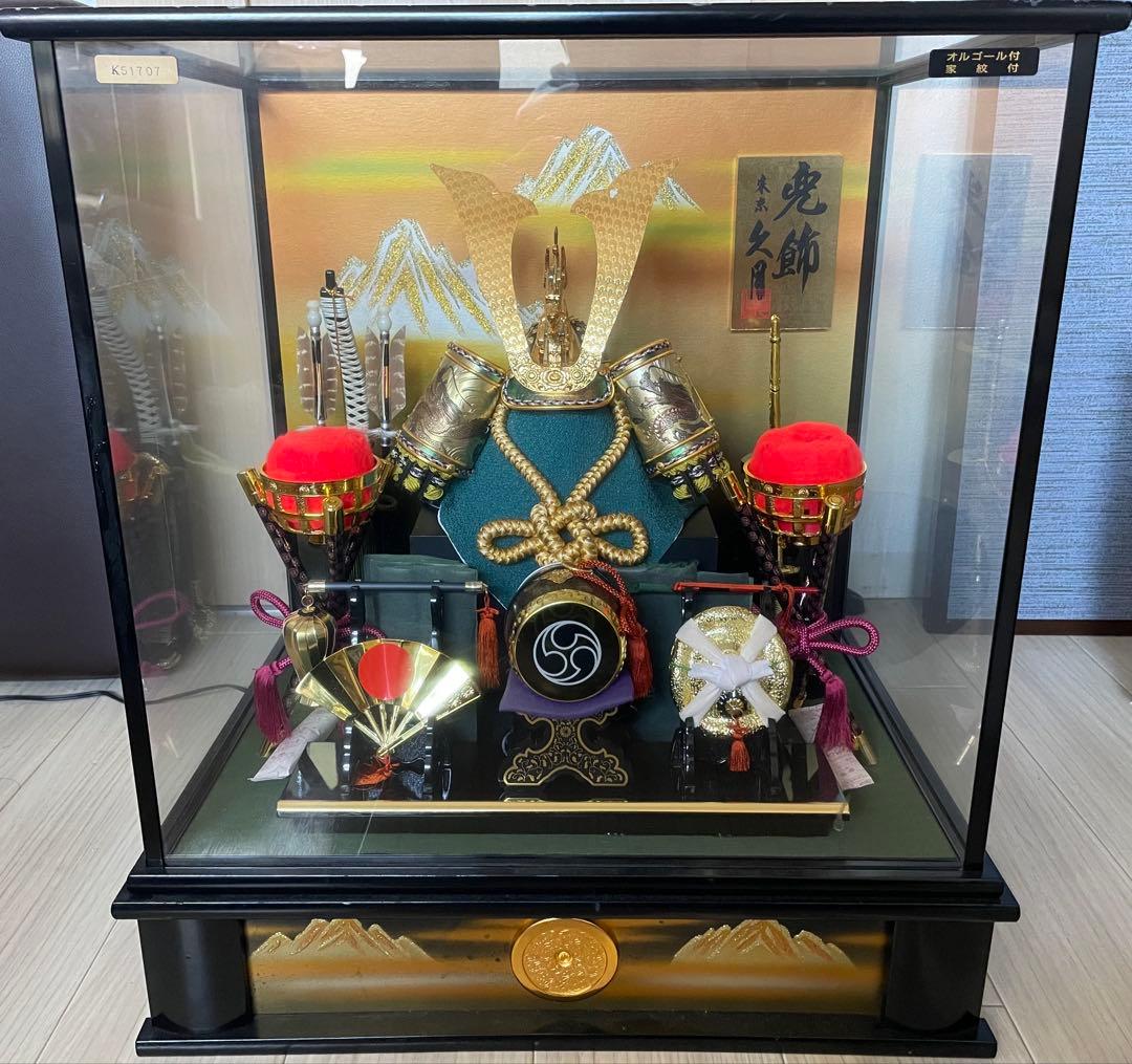 久月 兜飾り オルゴール付き