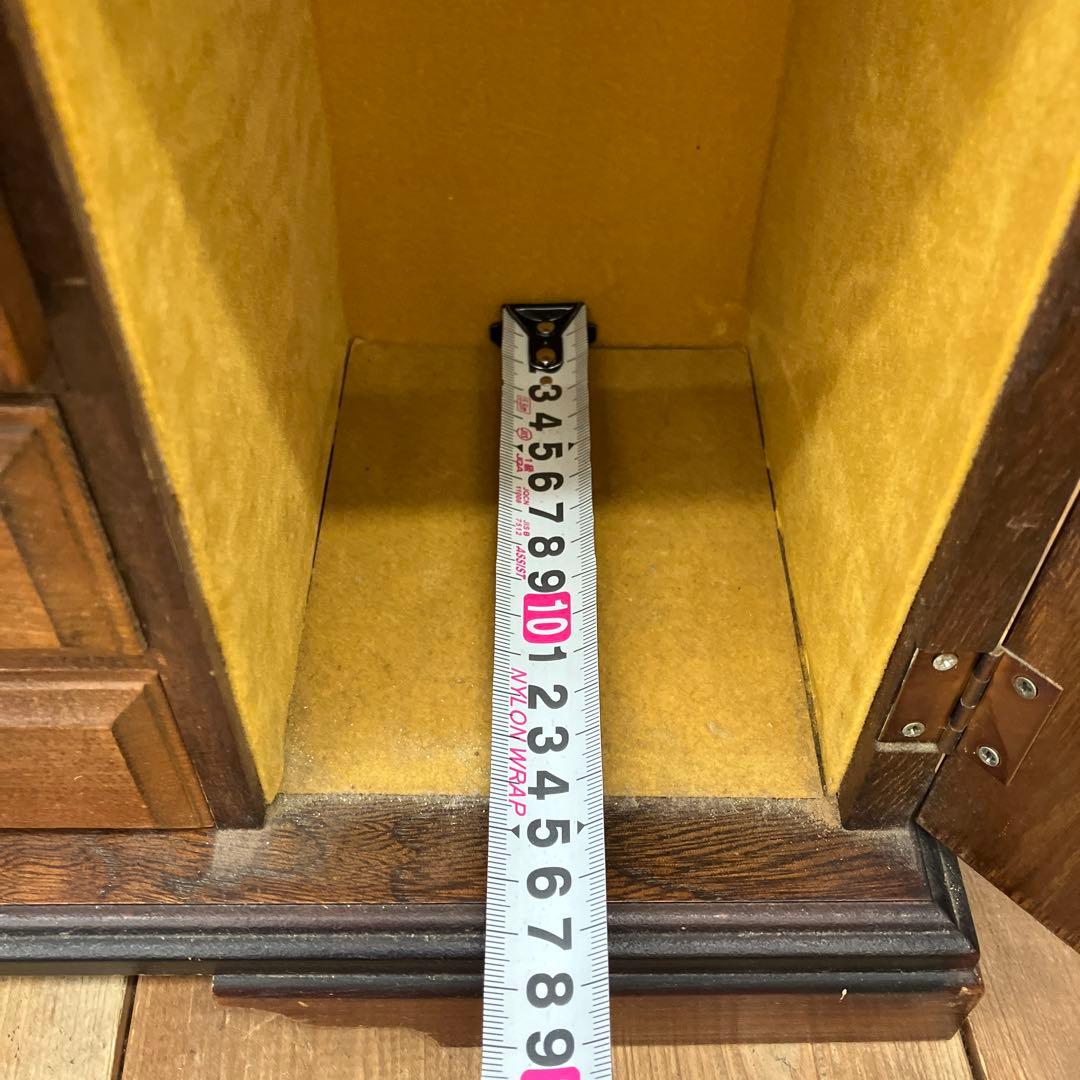 ジャンク品 アンティーク 木製 引き出し付 置時計 ジュエリーボックス 小物入れ