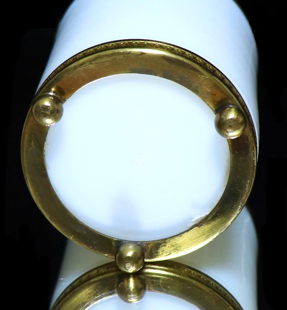 オールド・バカラ オパーリンクリスタル製 ブロンズ装飾ペン立て 金彩 小物入れ