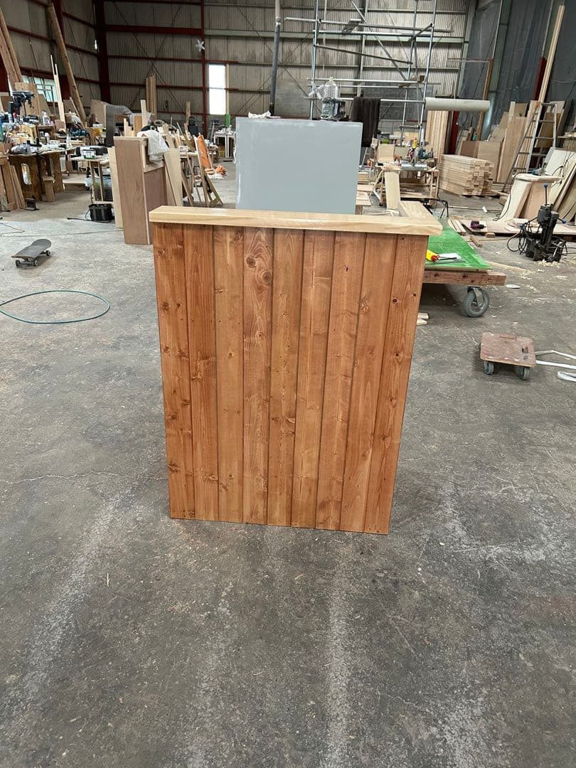 現品処分品　壁付け　L字　レジカウンター