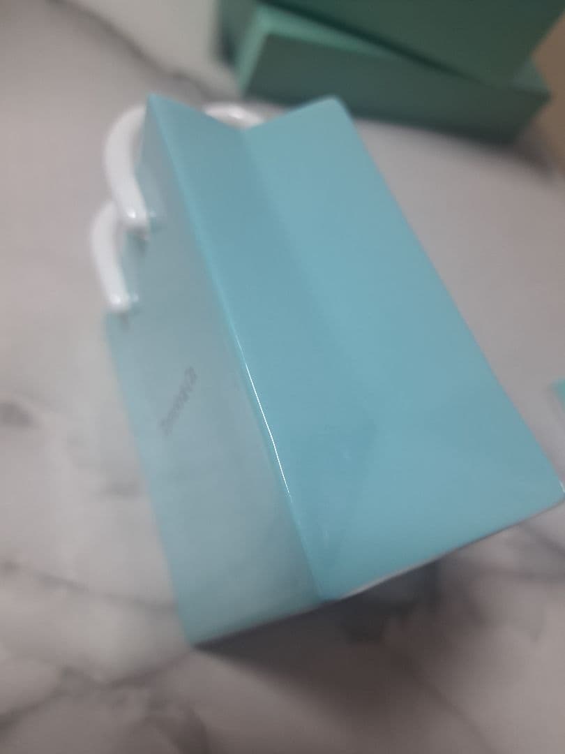 ティファニー　ショッピングバッグ　オブジェ　インテリア　置物　陶器　花瓶　箱有り