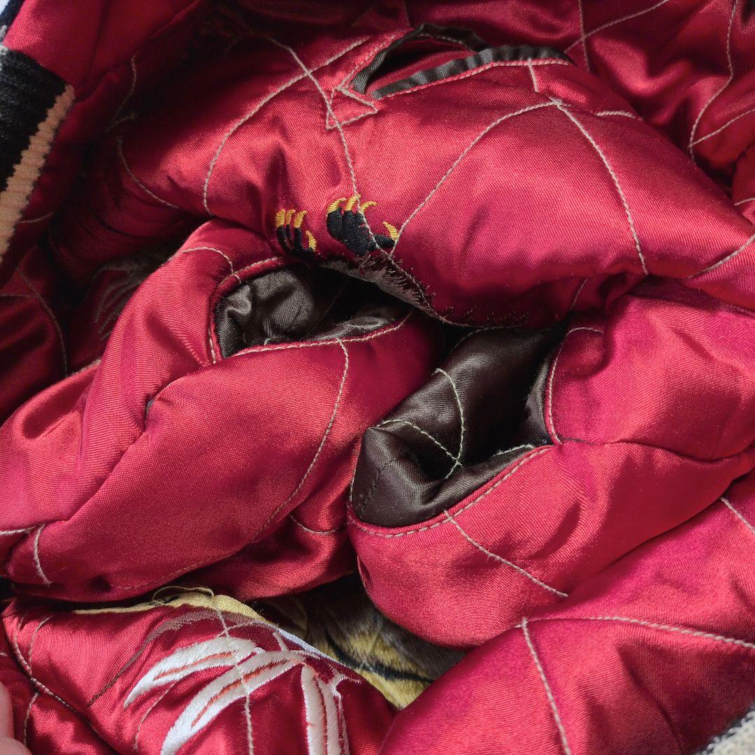 【美品】テーラー東洋☆虎刺繍　キルティング　別珍　光沢　肉厚　スカジャン