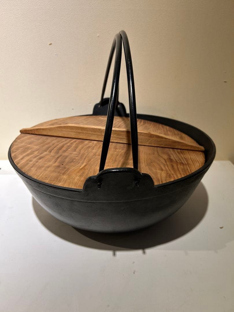 o*o様 033　池永鉄工　南部鉄器　丸鍋　36㎝　いろり鍋　蓋あり