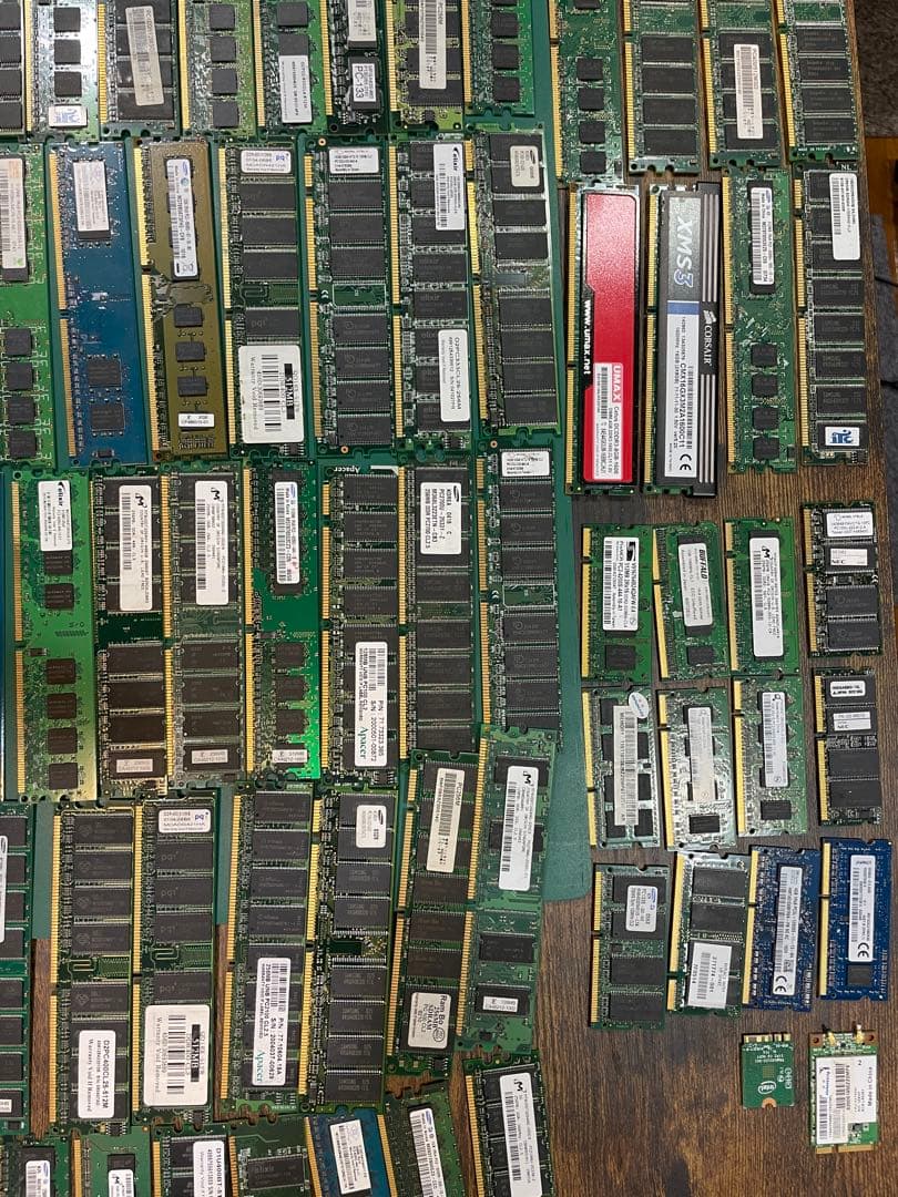 ジャンク PCメモリ 100枚 都市鉱山 金メッキ