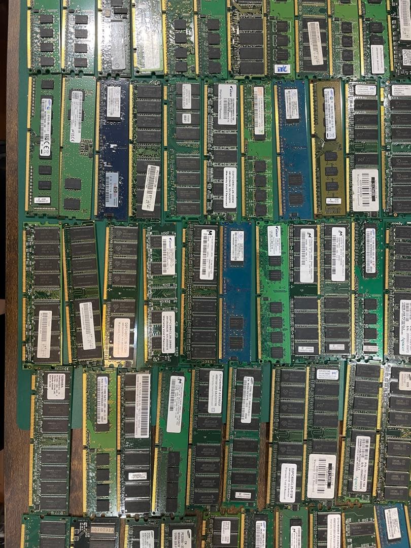 ジャンク PCメモリ 100枚 都市鉱山 金メッキ