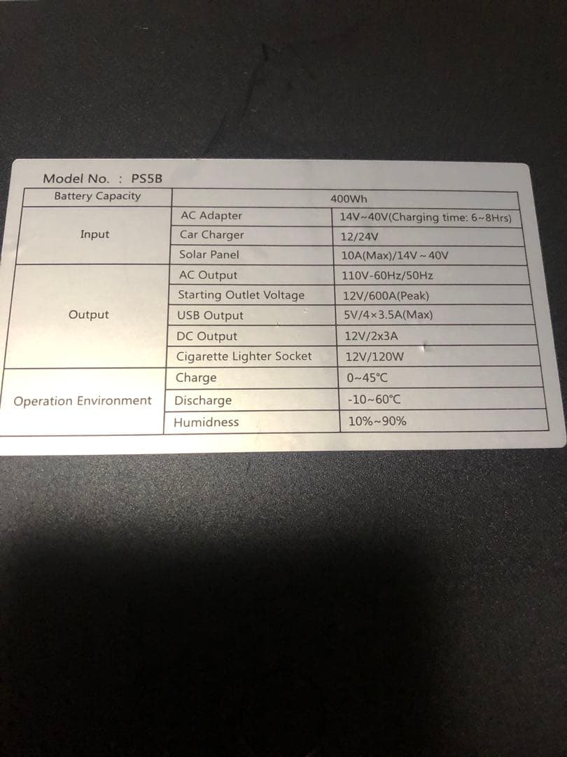 suaoki ポータブル電源PS5B 120,000m Ah-400wh