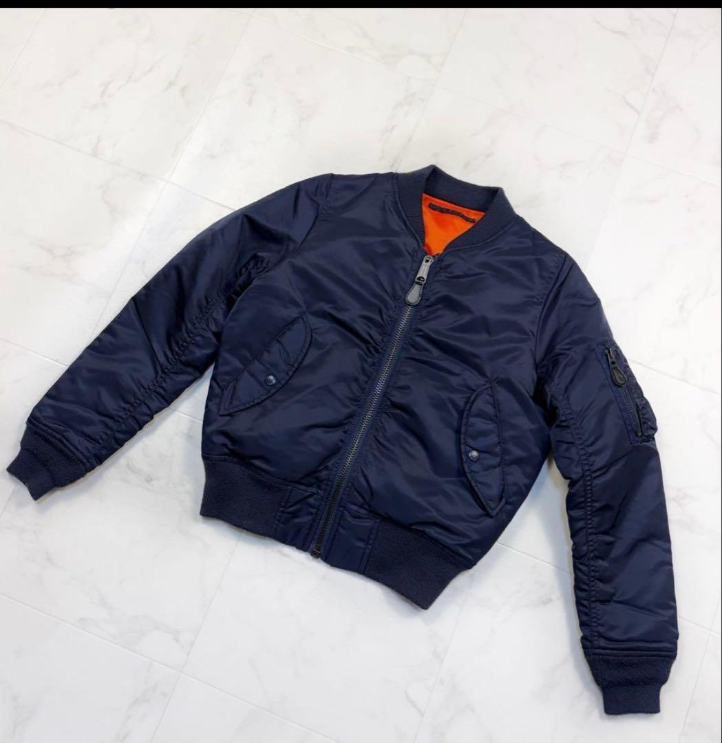 AVIREX MA-1 フライトジャケット　紺色　S ミリタリー　ボンバー