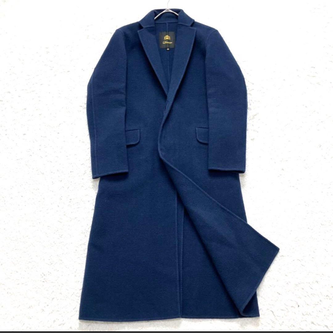 美品 定価16万程　drawer リバーコート ダブルフェイス シルク ロング丈