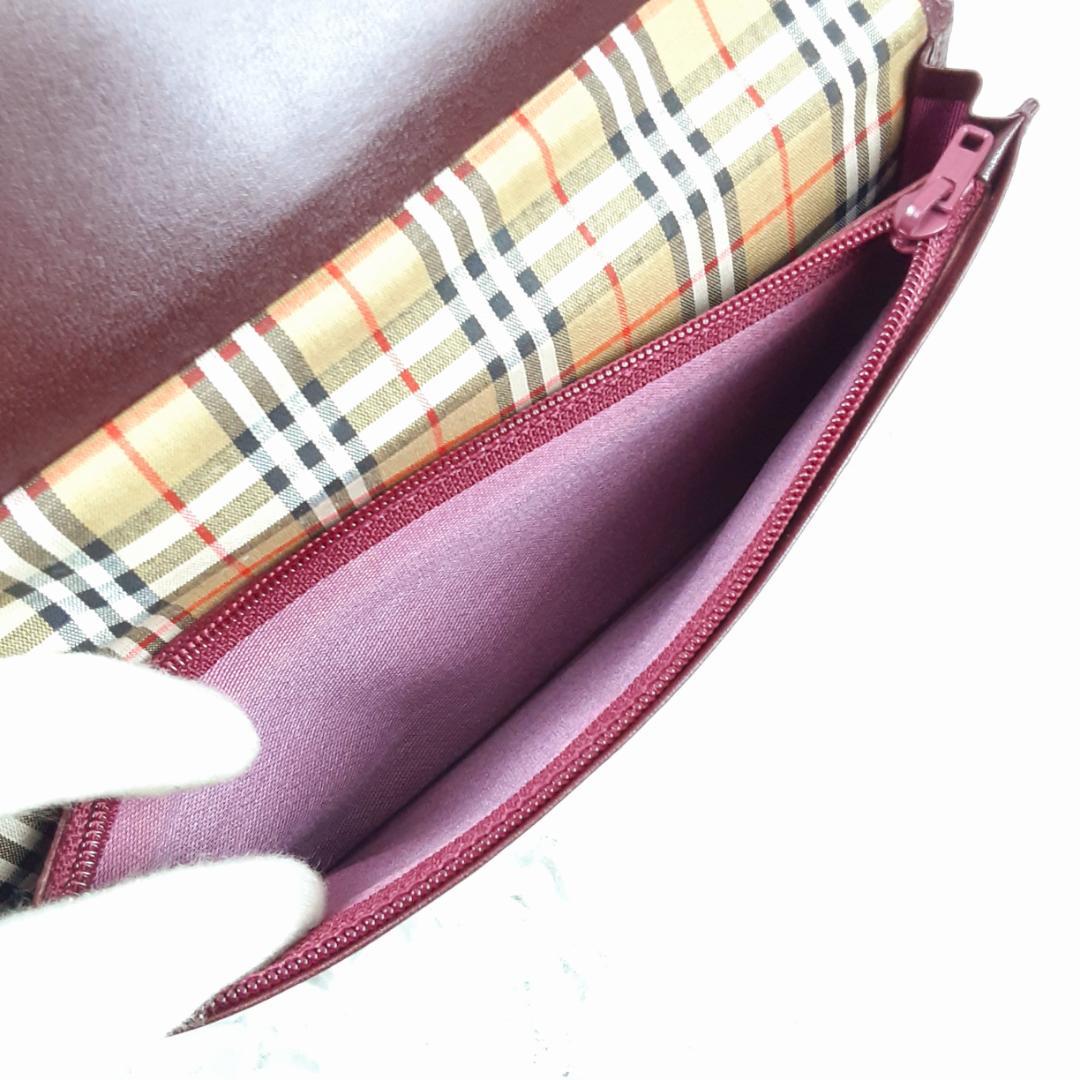 未使用保管品◎Burberrys 長財布 赤系 箱付き