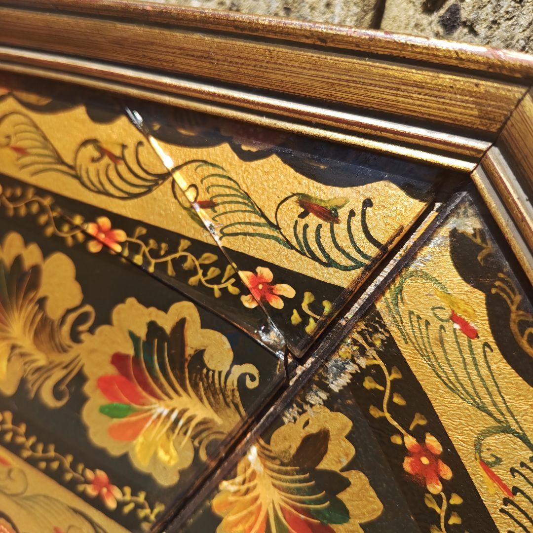 ヴィンテージ　イタリア 　特大　高級八角鏡 　壁掛けミラー　 120㌢　送料込