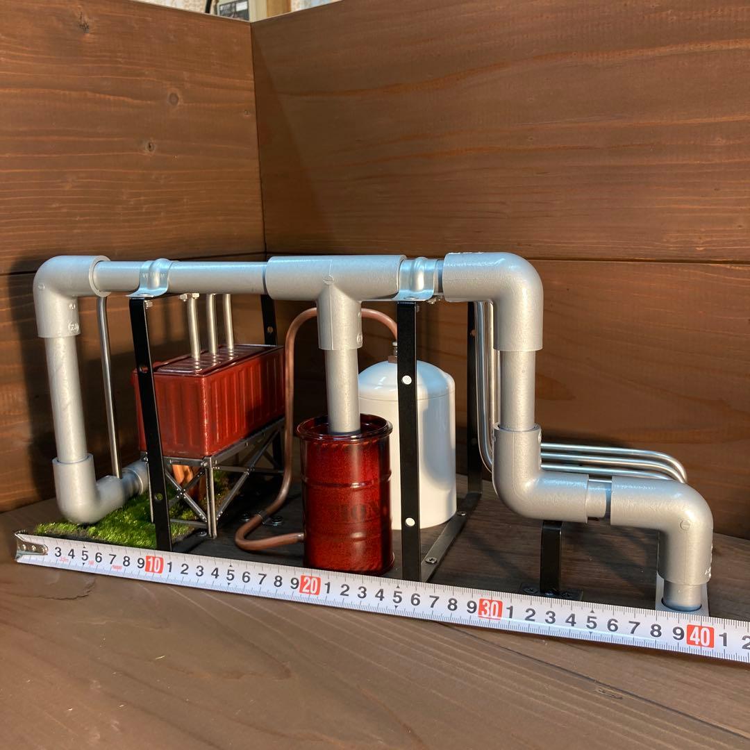 インテリア配管　ジオラマ風工場プラント　ハンドメイド