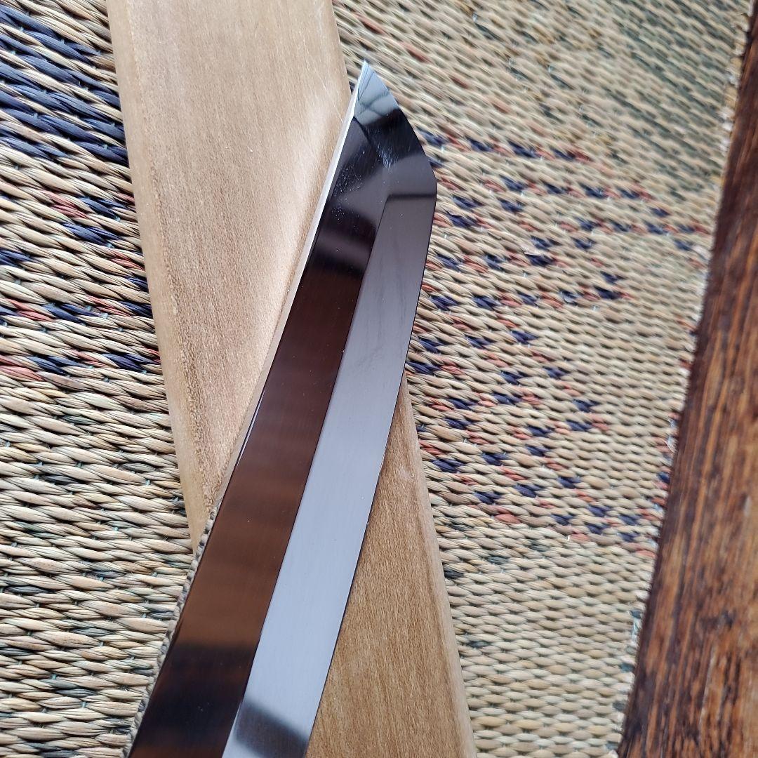 城山刃物製作所　八寸先丸包丁　超鋼スーパー本焼き黒檀柄鞘付