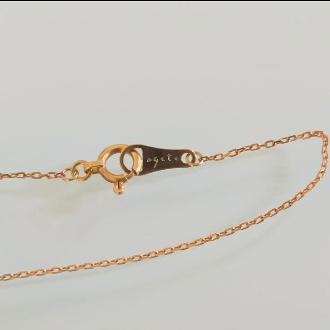 agete　K18 YG　ダイヤモンド　クロス　ブレスレット