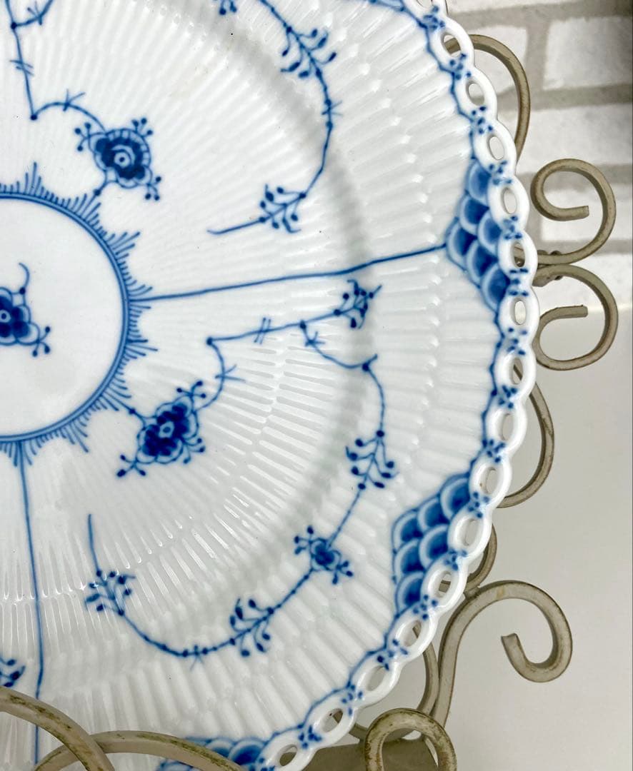 ロイヤルコペンハーゲンブルーフルーテッドフルレース27cm大皿ディナープレート