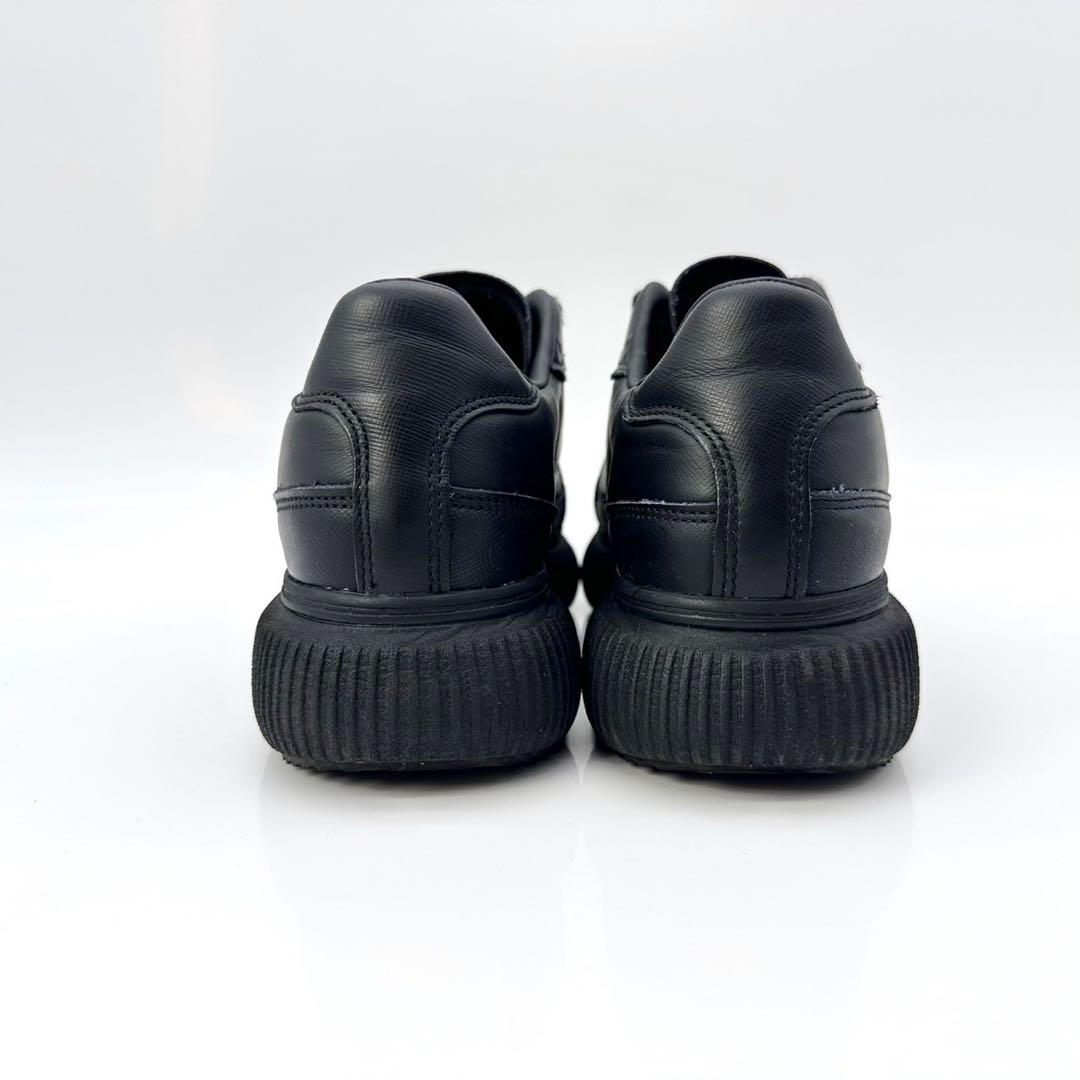 【美品】オニツカタイガー デレシティ 黒 サフィアーノ レザー 厚底 24