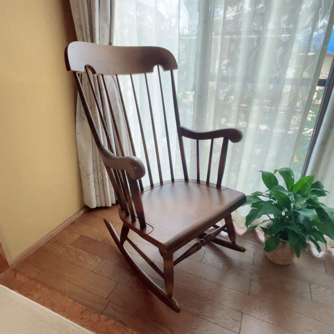 飛騨産業 ロッキングチェア キツツキマーク 椅子 アンティーク