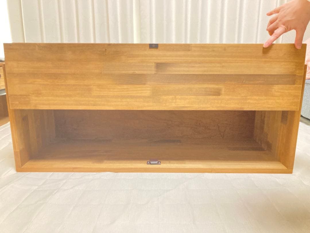 木製テレビボード テレビ台 ローボード フラップ扉付き ウォルナットカラー