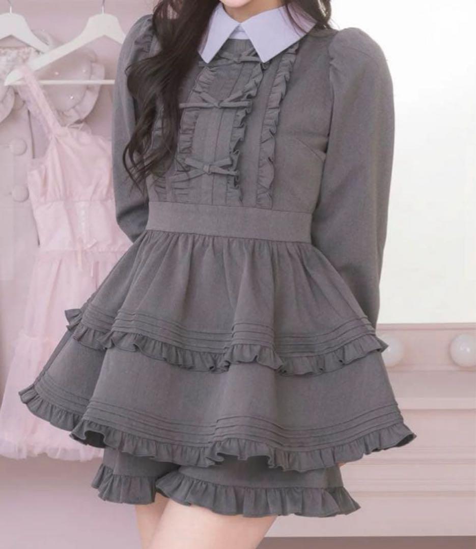 【公式完売品】pium ピウム ぴうむフリルリボン襟付きセットアップ