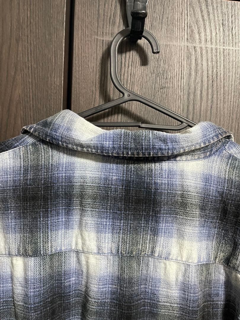 【美品】STTUSY ROCCO FLANNEL PLAID SHIRT M 青
