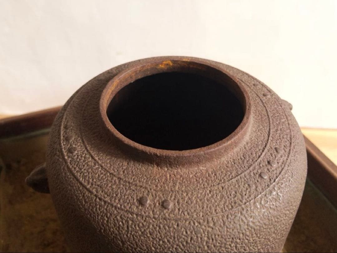 茶釜　置炉　火鉢　木彫　無垢　セット　骨董　時代もの　古道具　アンティーク