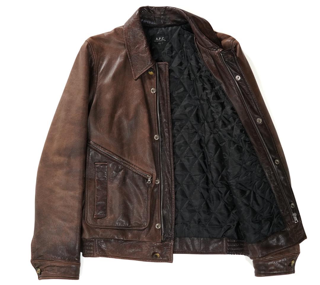 00s A.P.C. ラムレザー ジャケット 羊革 イーストバイウエスト XS