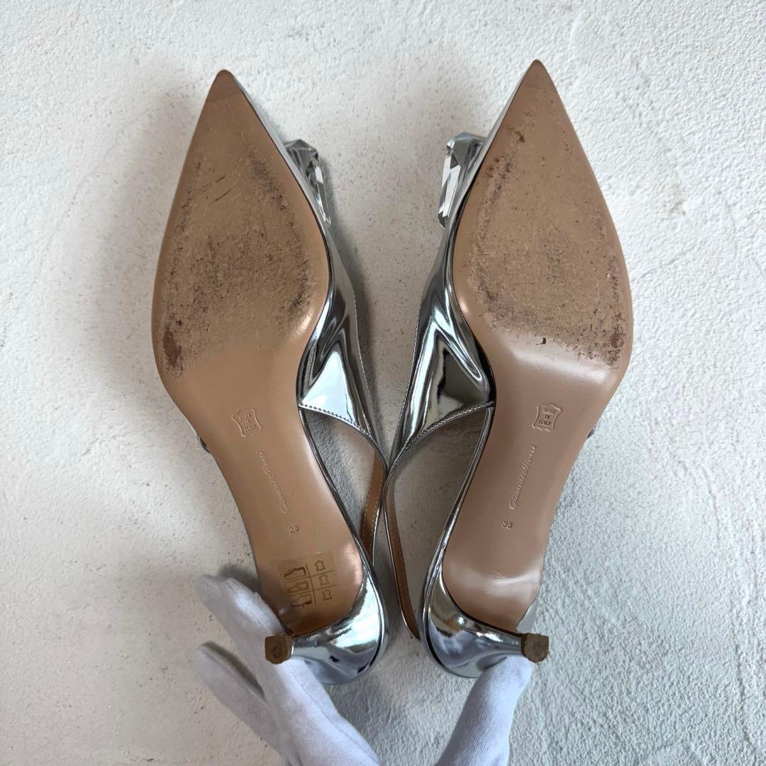 24SS ジャンヴィトロッシ JAIPUR SLING 宝石パンプス シルバー